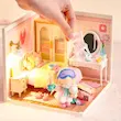 پازل ۳ بعدی خانه مینیاتوری روبوتایم طرح اتاق خواب صورتی-Rolife Lovely Pink Bedroom Super Creator Miniature House DW016