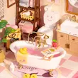 پازل ۳ بعدی خانه مینیاتوری روبوتایم طرح حمام-Rolife Pop Bubble Bathroom DIY Miniature House DW014B
