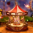 پازل ۳ بعدی موزیکال طرح کاروسل روبوتایم-Rolife Classic Carousel 3D Wooden Puzzle AMC01