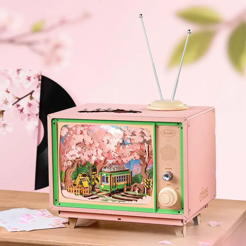 پازل ۳ بعدی طرح تور رویایی ساکورا روبوتایم-Rolife DIY Music Box- Sakura Dreamy Tour AMT02