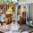 پازل ۳ بعدی کافه کتاب و موسیقی-Garden Music House DIY Dollhouse Kit