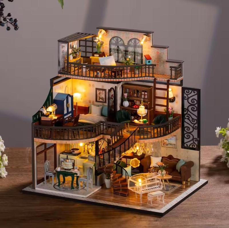 پازل 3 بعدی طرح خانه مینیاتوری تریپلکس -Miniature house triplex