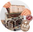 پازل سه بعدی تمام چوبی کتابفروشی-DIY miniature house book store