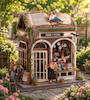 پازل سه بعدی تمام چوبی کتابفروشی-DIY miniature house book store