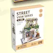 پازل ۳ بعدی تمام چوبی طرح گلفروشی-DIY miniature house flower shop