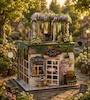 پازل ۳ بعدی تمام چوبی طرح گلفروشی-DIY miniature house flower shop