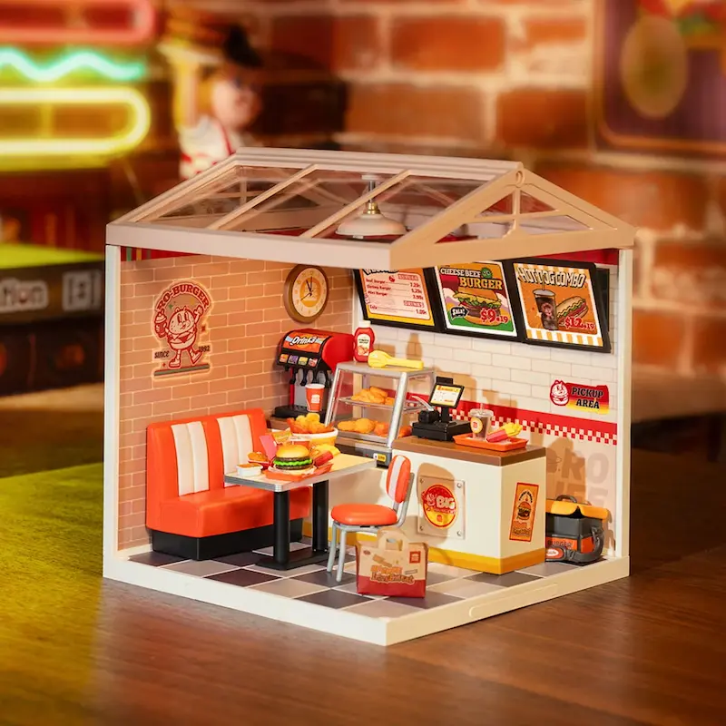پازل ۳ بعدی رولایف مدل یام یام برگر-Rolife Yum Yum Burgers DIY Miniature House DW010