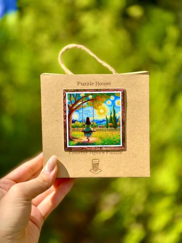 زیر لیوانی پازلی طرح ونگوگ