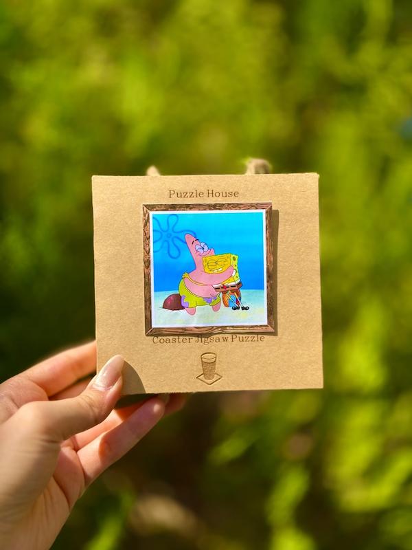 زیر لیوانی پازلی طرح باب اسفنجی