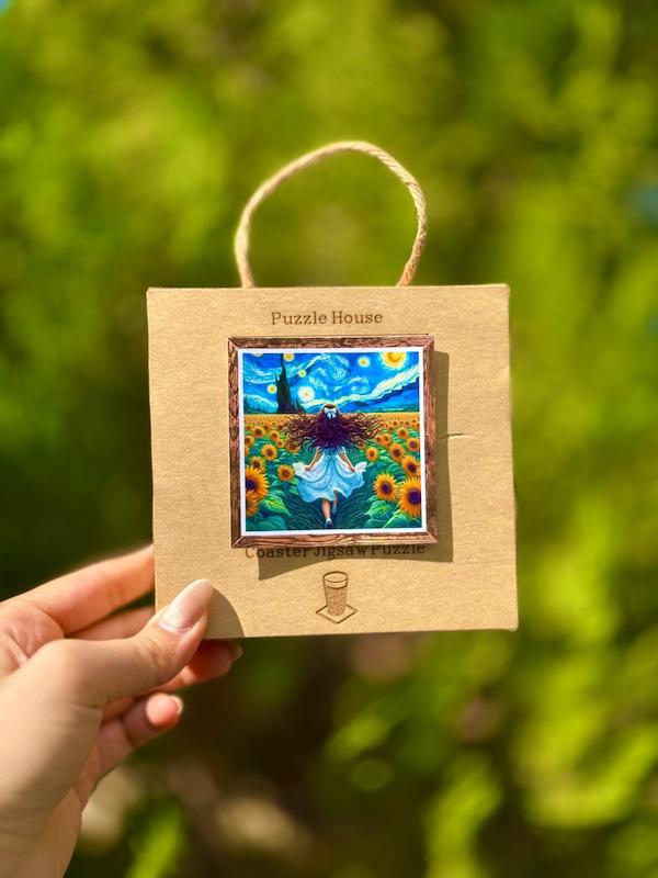 زیر لیوانی پازلی طرح ونگوگ