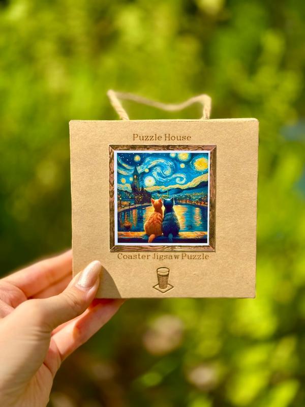 زیر لیوانی پازلی طرح ونگوگ