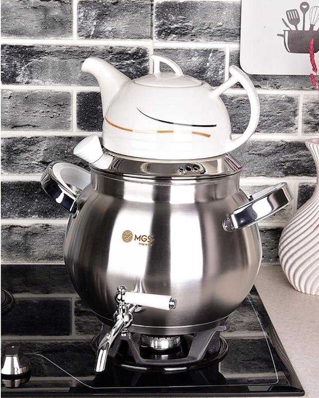 کتری و قوری 5 لیتری برندmgsکف چدن مات