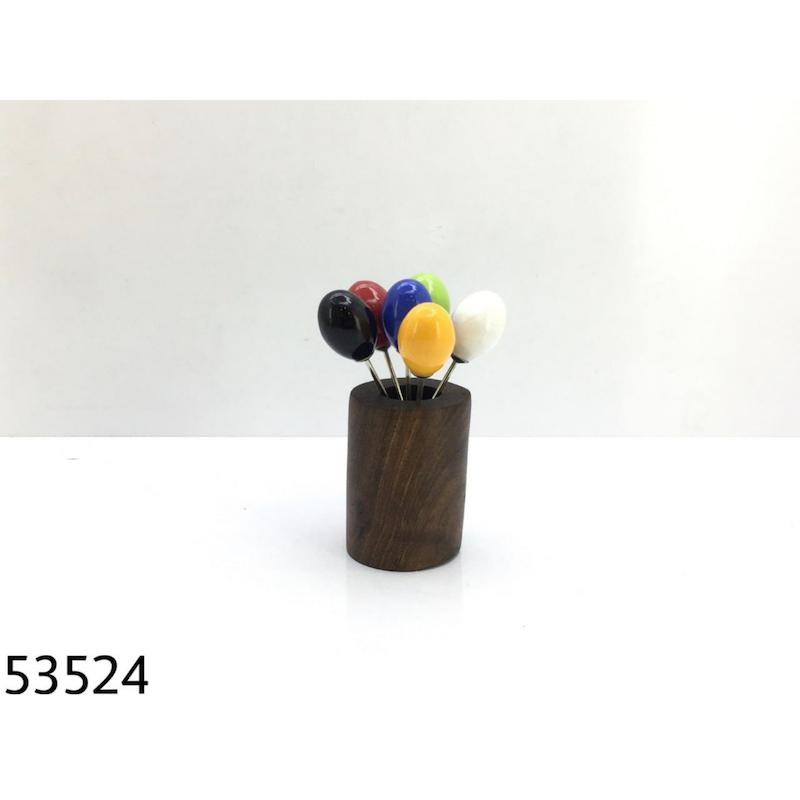 چنگال زیتون سر سرامیکی پایه چوبی کد 53524