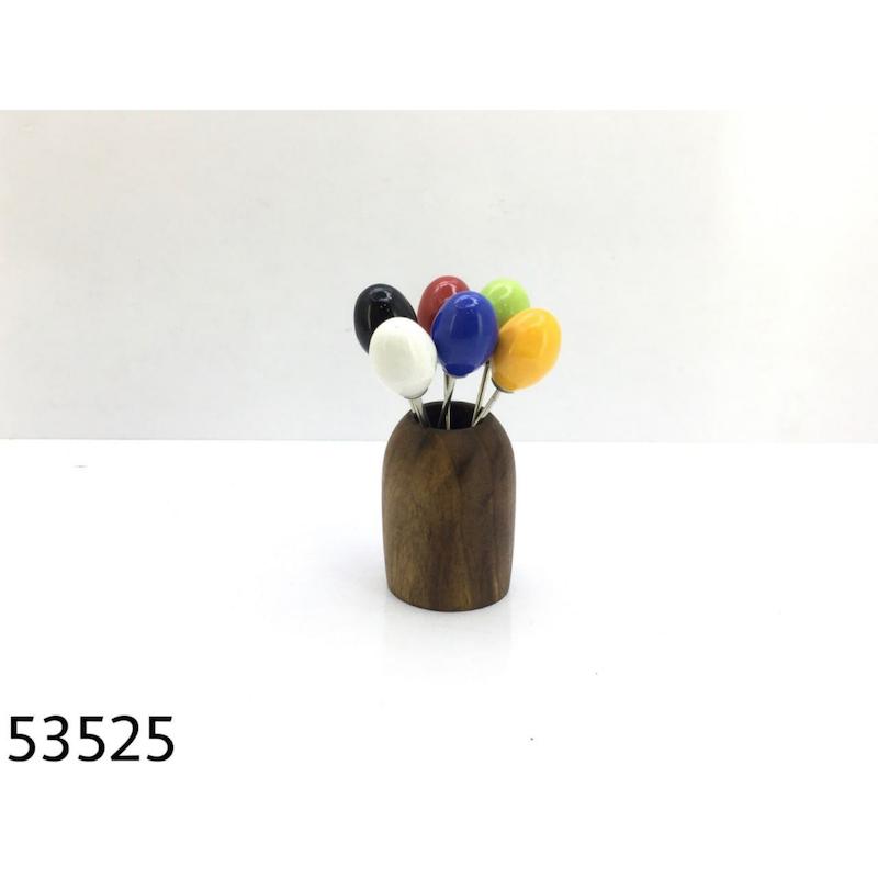 چنگال زیتون سر سرامیکی پایه چوبی کد 53525