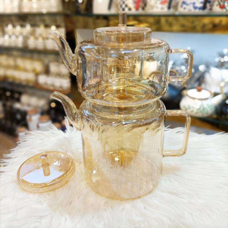 کتری قوری پیرکس شامپاینی حرارت مستقیم 