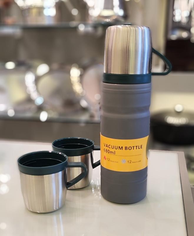 فلاسک 680 میل سه کاپ تمام استیل وارداتی