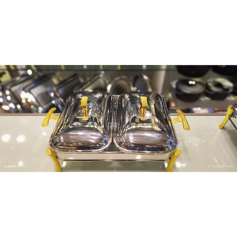 سوفله 2 قلو مستطیل طلائی یونیک کد 3857