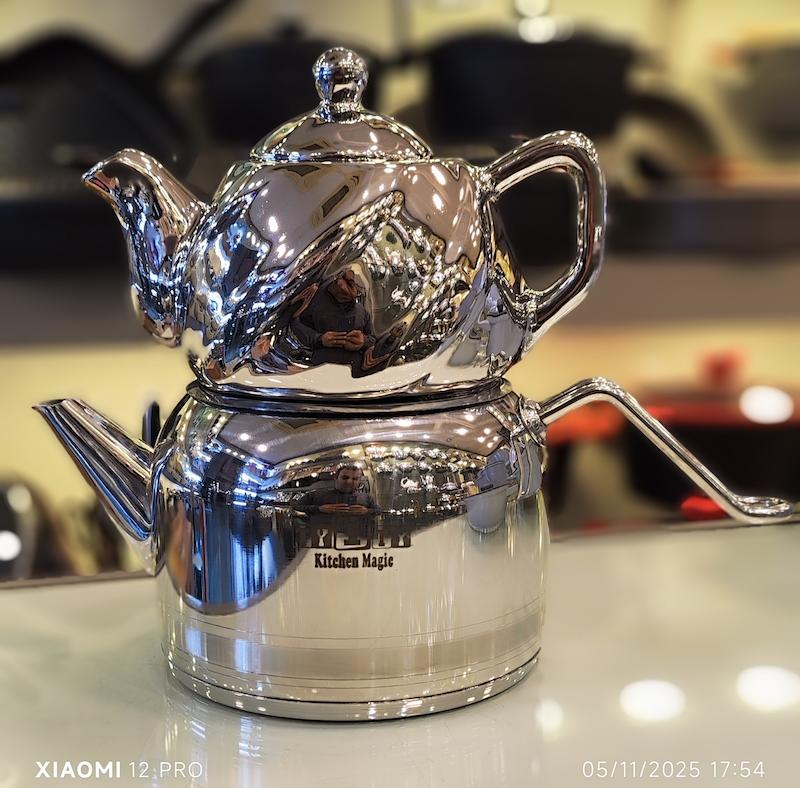 کتری قوری تمام استیل ترکیه تی وان تی کد 110