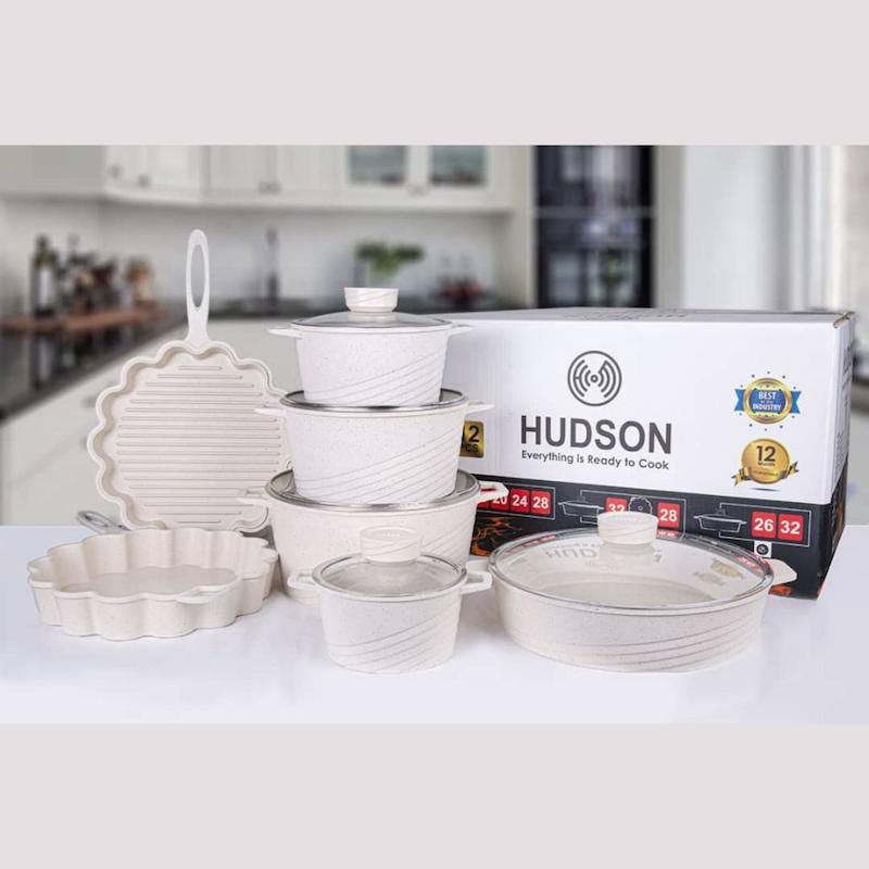 سرویس قابلمه ۱۲ پارچه فلاور رنگ سفید