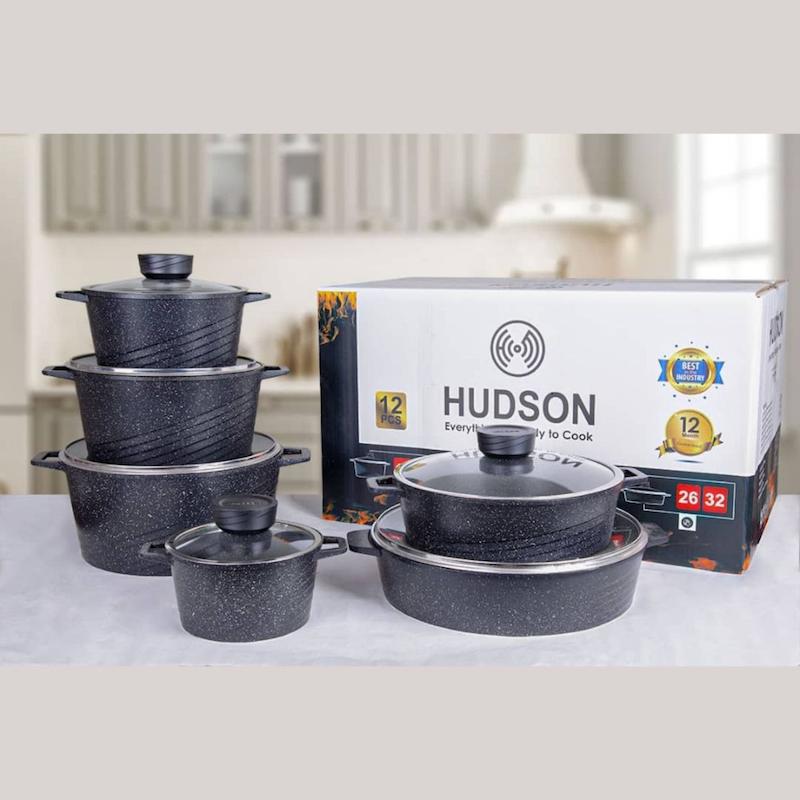 سرویس قابلمه ۱۲پارچه کلاسیک رنگ مشکی