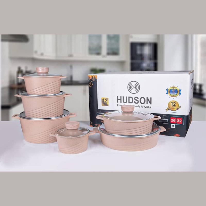 سرویس قابلمه ۱۲پارچه کلاسیک رنگ صورتی