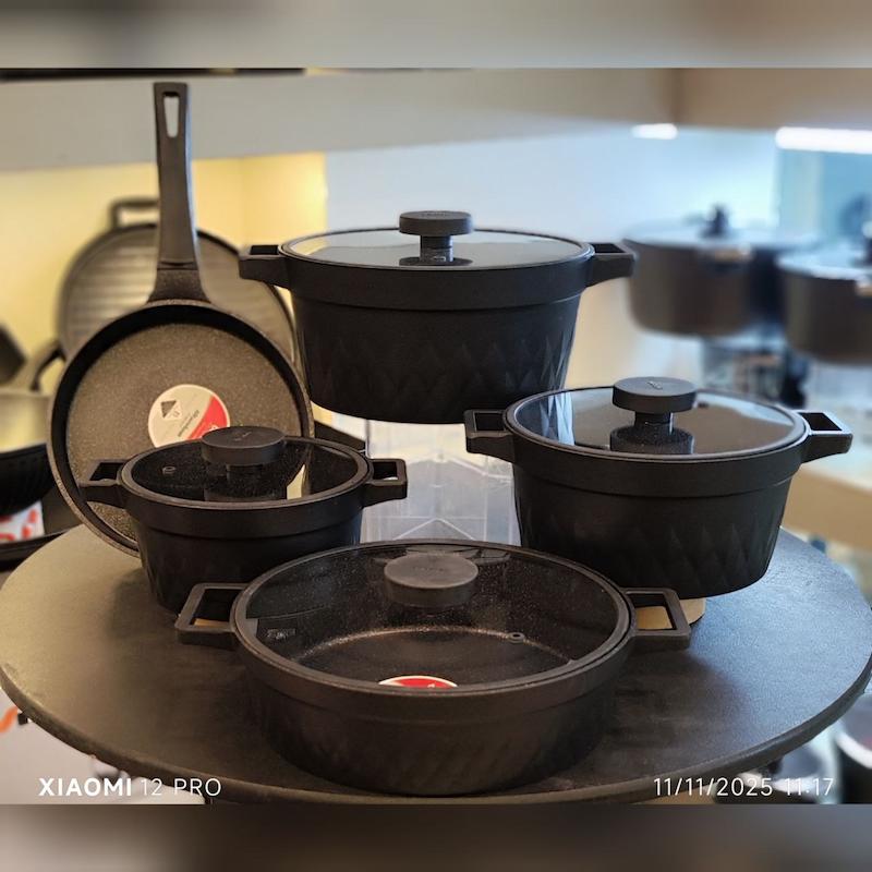 سرویس قابلمه 9 پارچه گرانیت و تیتانیوم بنتاتی ایتالیا 