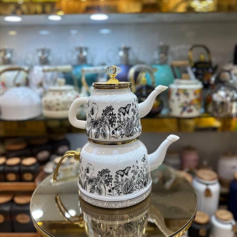 کتری قوری جدید لعابی وارداتی 