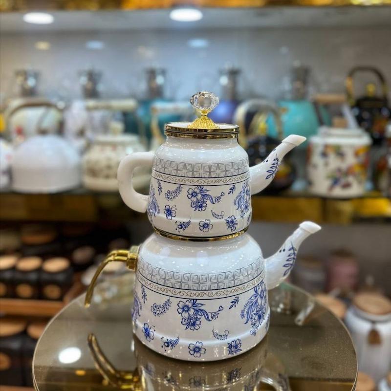 کتری قوری جدید لعابی وارداتی 