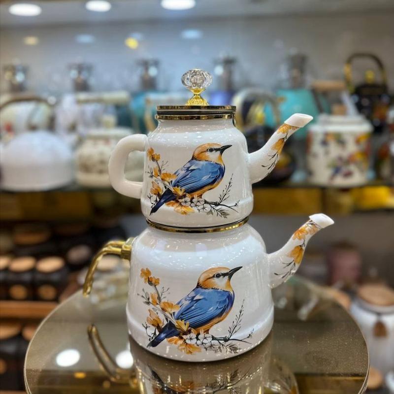 کتری قوری جدید لعابی وارداتی 