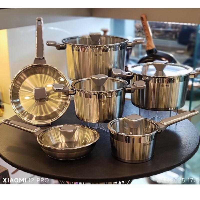 سرویس قابلمه استیل MGS آلمان12 پارچه 