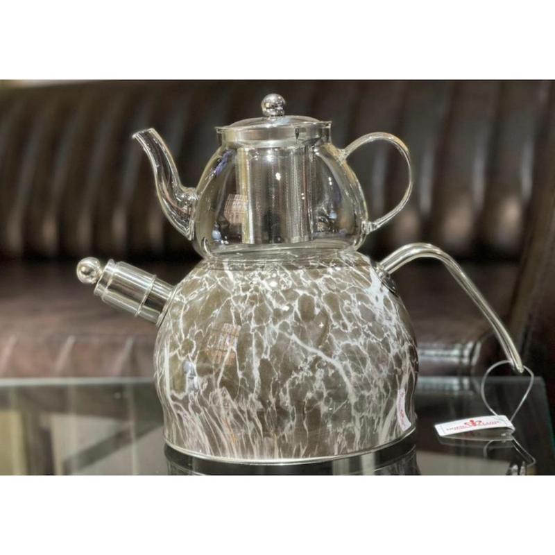 کتری و قوری ماربل وارداتی طرح سنگ