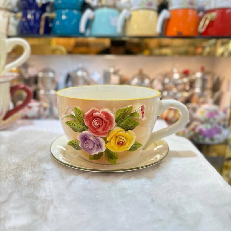 سوپ خوری گل برجسته با دیس وارداتی کد 1005