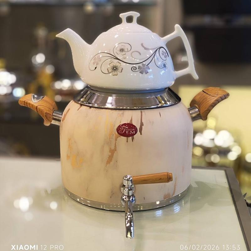 کتری و قوری شیردار ماربل 6 لیتر TM