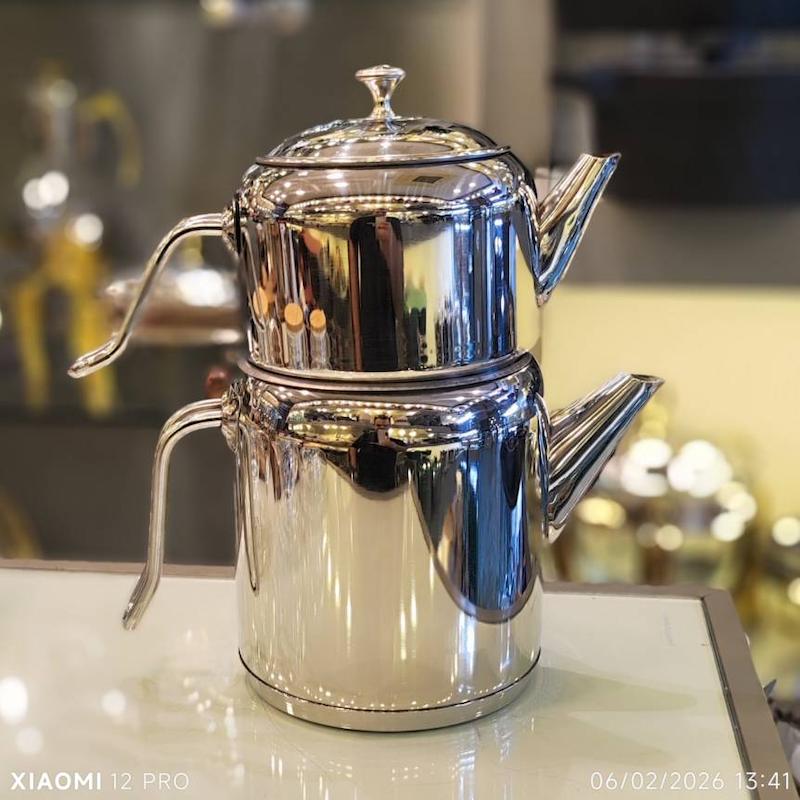 کتری و قوری تمام استیل لوله ای TM