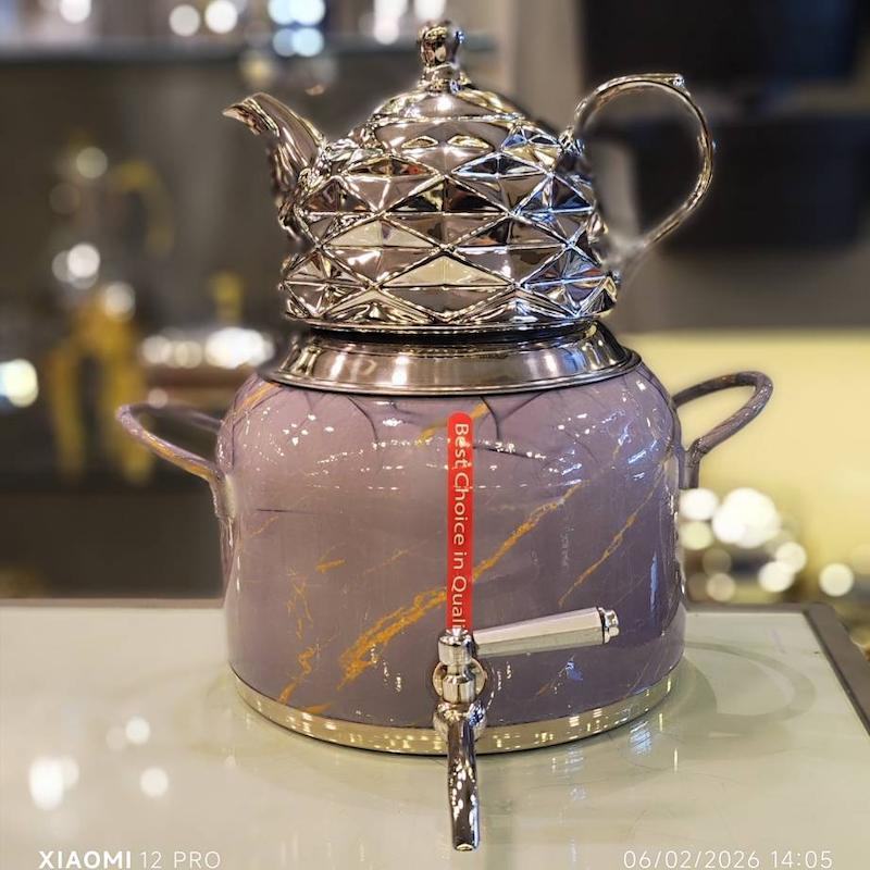 کتری و قوری شیردار ماربل 6 لیتر TM