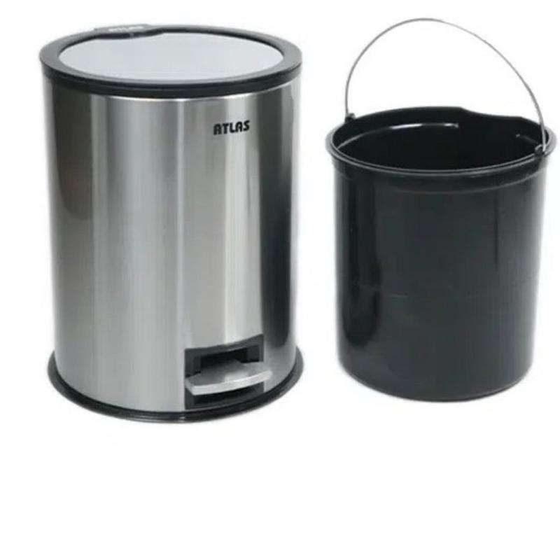 سطل پدالی استیل 15 لیتری درب آرام بند اطلس ATLAS مدل هانیس کد 352