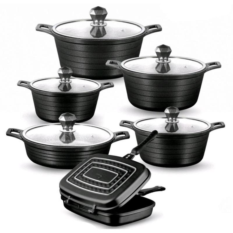 سرویس قابلمه گرانیت 12 پارچه رویال Royal مدل نکسی دو رو گرانیت