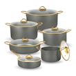 سرویس قابلمه گرانیت 12 پارچه رویال Royal مدل دنیز دو رو گرانیت