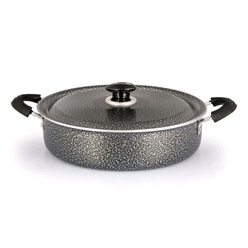 تابه گرانیت دودسته رویال Royal مدل چکشی گرانیت درب فلزی سایز 32
