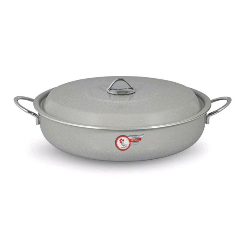 تابه گرانیت دودسته رویال Royal مدل دو رو گرانیت فونیکس درب فلزی سایز 43