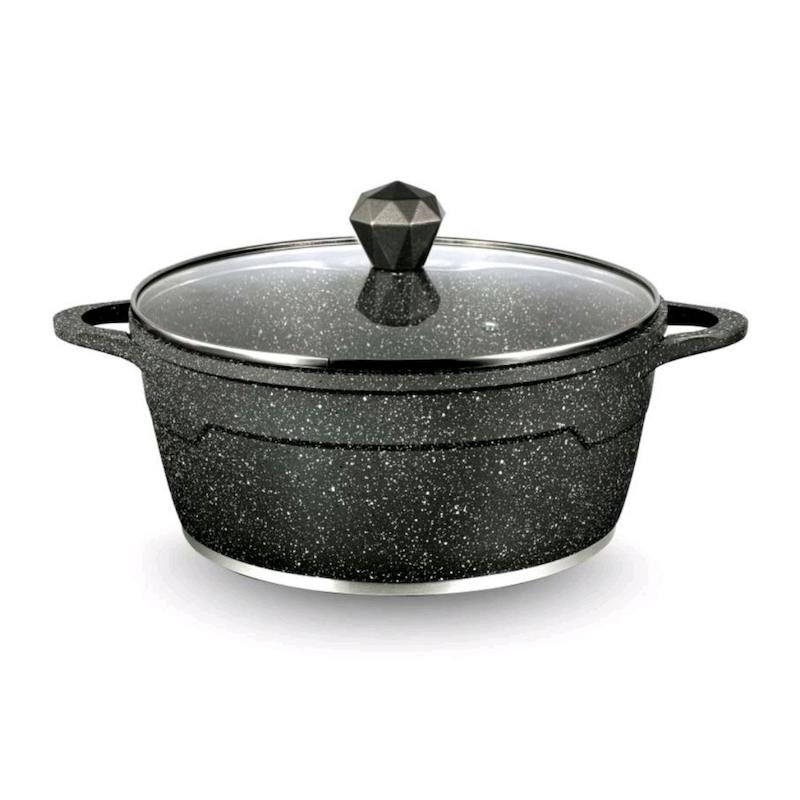 قابلمه تک چدن رویال Royal مدل دو رو گرانیت دایکست مشکی سایز 30