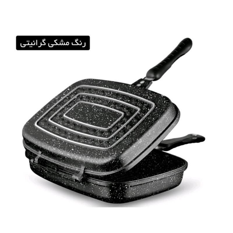 تابه رژیمی چدن رویال Royal مدل دو رو گرانیت دایکست مشکی سایز 32