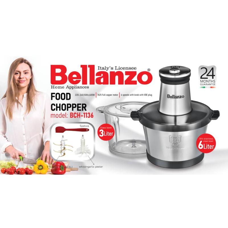 خرد کن دیجیتال بلانزو Bellanzo دو کاسه 6 لیتر کد BCH-1136