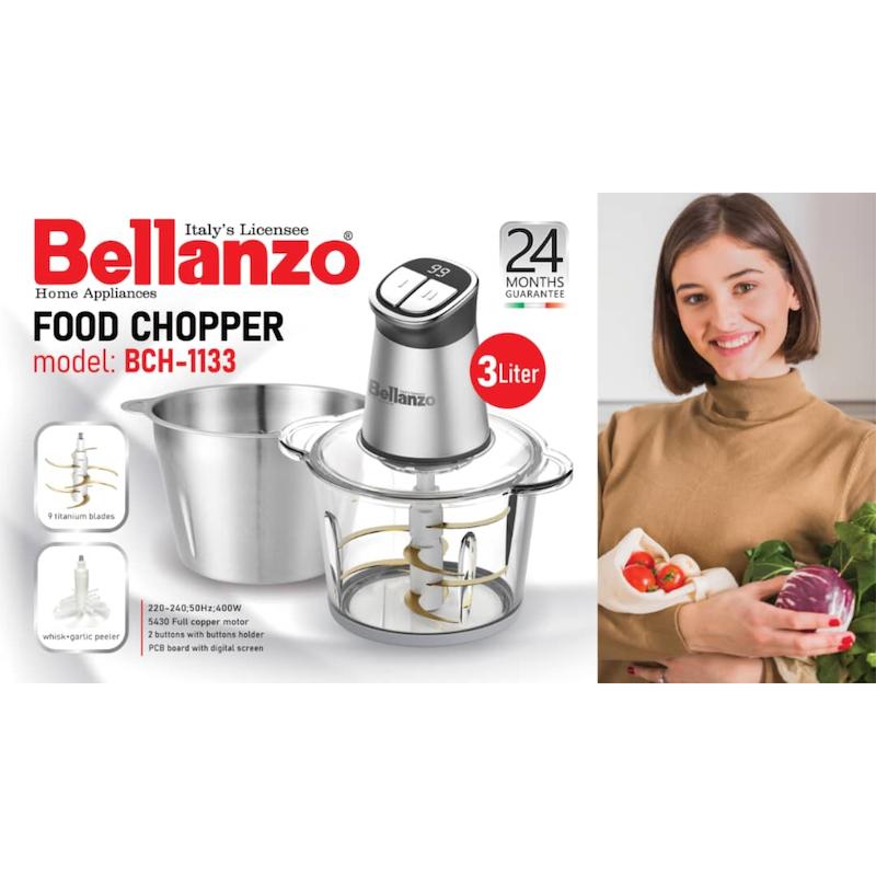 خرد کن دیجیتال بلانزو Bellanzo دو کاسه 3 لیتر کد BCH-1133