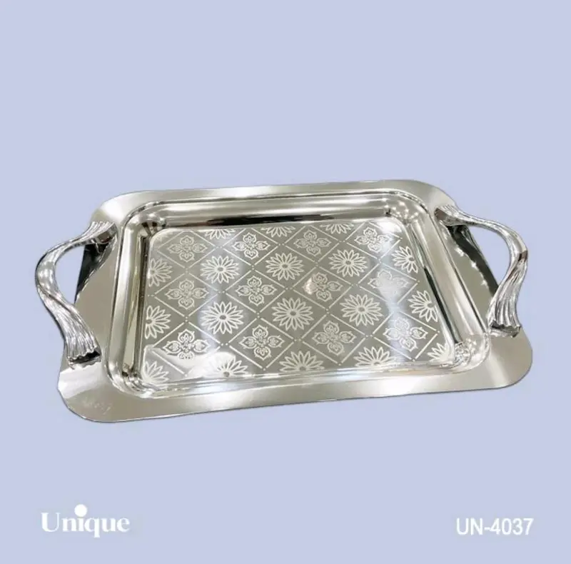 سینی براق استیل یونیک Unique بدون پایه کوچک کد UN-4037