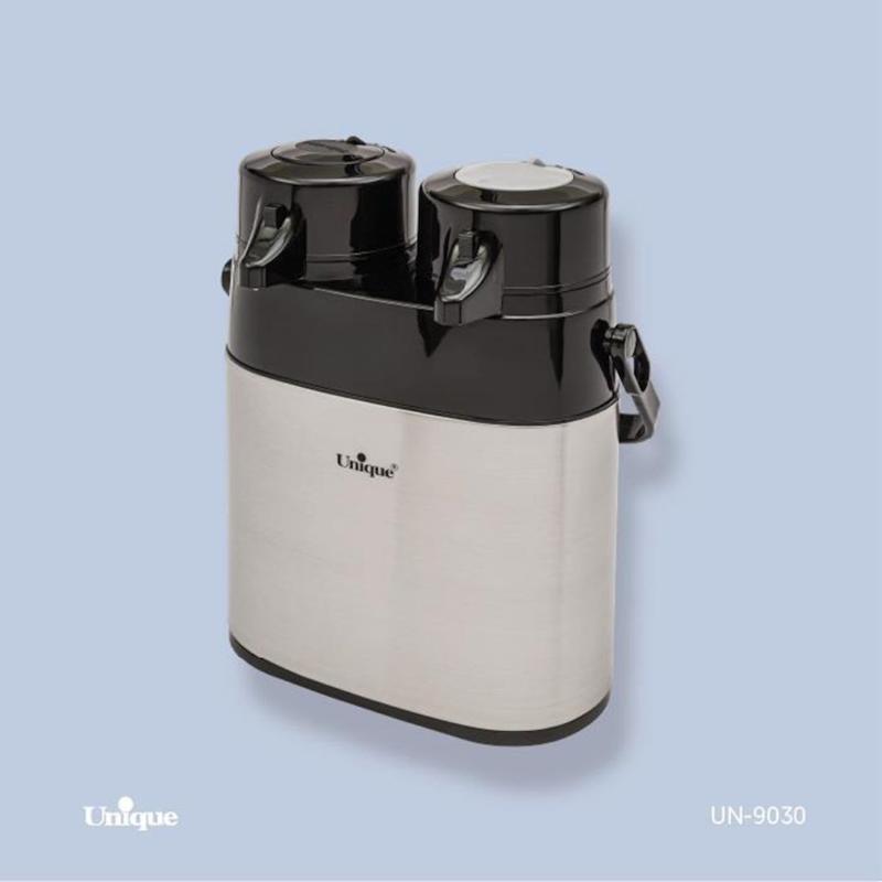 فلاسک دوقلو 6/1 لیتر استیل یونیک Unique شیشه دار کد UN-9060