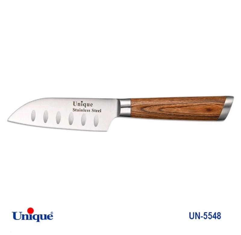 کارد تک آشپزخانه 4 یونیک Unique دسته چوب کد UN-5548 طرح 2
