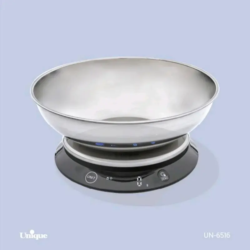 ترازوی آشپزخانه 5 کیلویی کاسه دار استیل یونیک Unique کد UN-6516