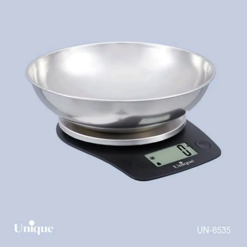 ترازوی آشپزخانه 5 کیلویی کاسه دار استیل یونیک Unique کد UN-6518