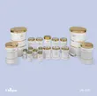 سرویس آشپزخانه 18 پارچه کمر باریک مدل خطی سفید طلایی یونیک Unique کد UN-4597